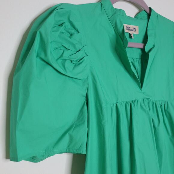 BAUM UND PFERDGARTEN Puff Sleeve Mini Dress Cotton Mint Green Women's 38 / US 8 - Picture 7 of 11